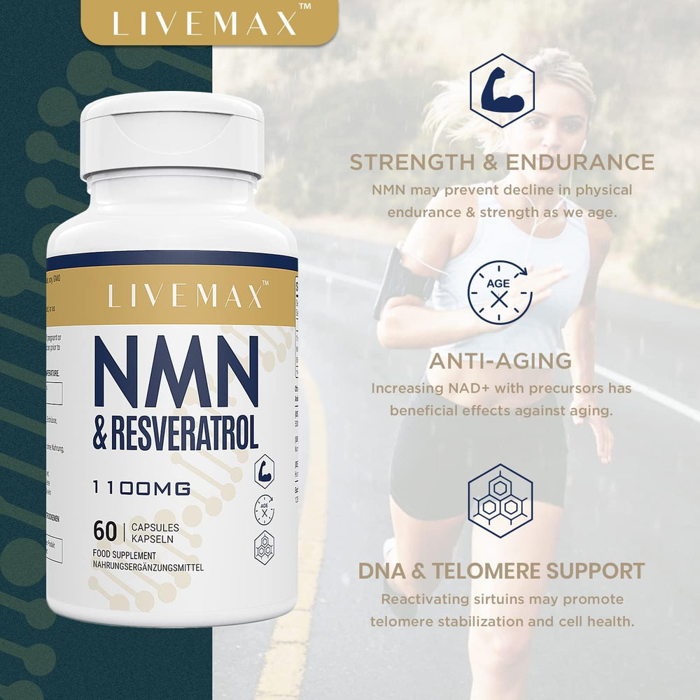 NMN & Resveratrol 1100mg 3-Pack – 90-Day NAD+ Booster & Anti-Aging Bundle | Organic Wellness Hub