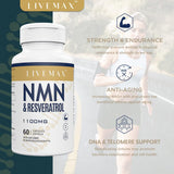 NMN & Resveratrol 1100mg 3-Pack – 90-Day NAD+ Booster & Anti-Aging Bundle | Organic Wellness Hub