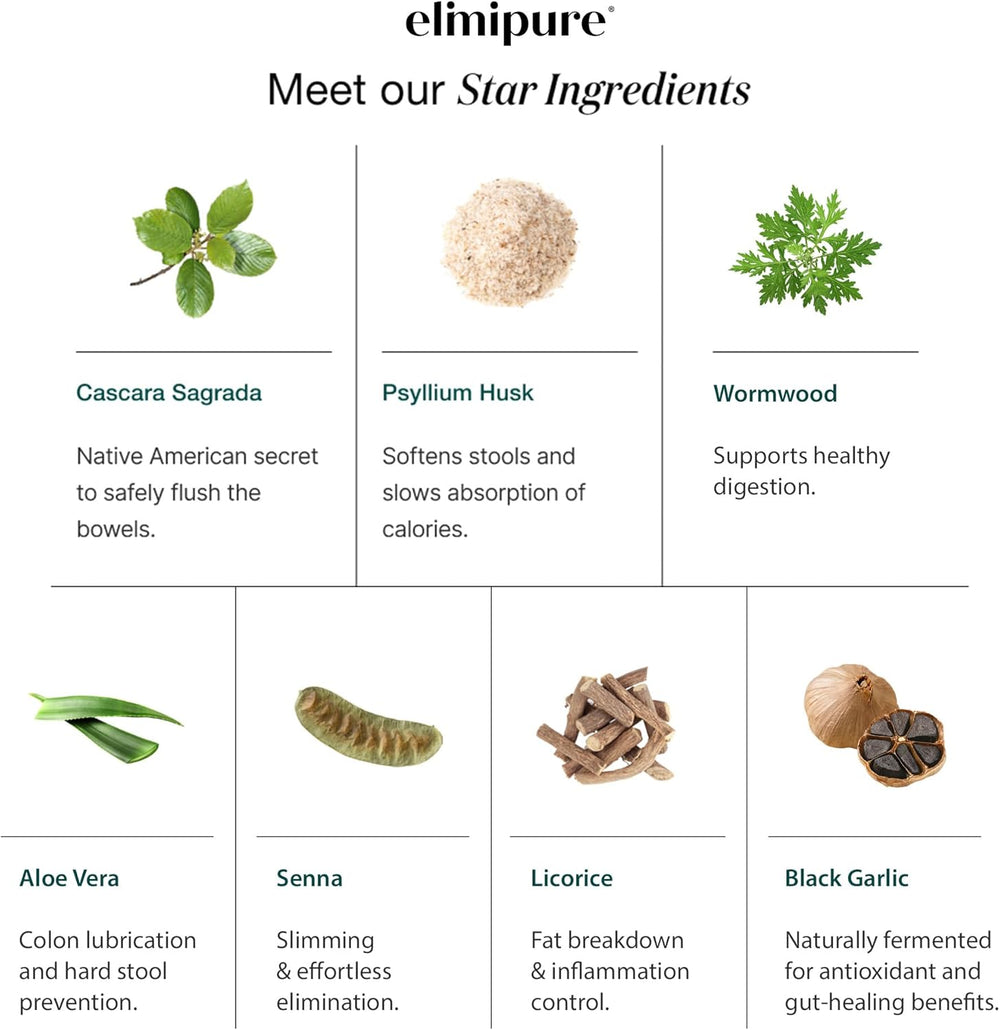 Elimipure Detox & Digestive Health Supplement 90 Capsules (3 Bottles) | Lab Tested & Vegan | Organic Wellness Hub