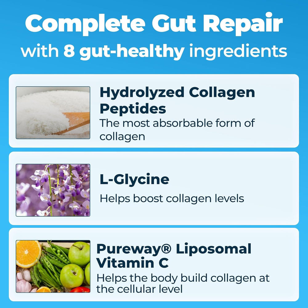 Happy Mammoth Complete Gut Repair - Vanilla Bean | Gut Health Supplement | Leaky Gut, Microbiome Balance & Easy Digestion | Lab Tested | 360g | Organic Wellness Hub