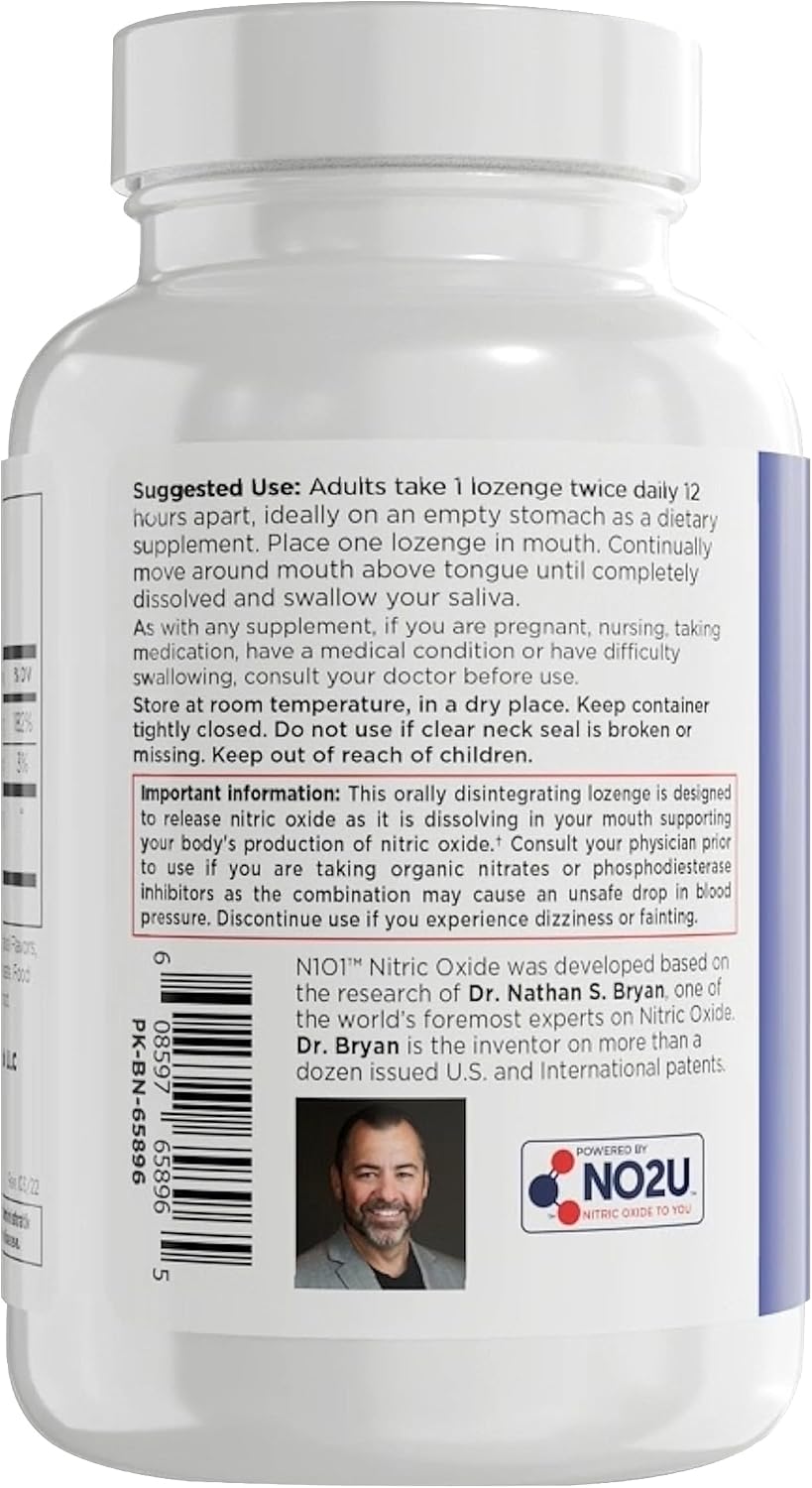 N1O1 Nitric Oxide Releasing Lozenges - Whole-Body Wellness & Vitality Support (60ct) | Organic Wellness Hub