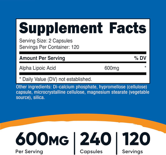 Nutricost Alpha Lipoic Acid 600mg (3 Pack) – 720 Capsules Total | Premium ALA Supplement | Organic Wellness Hub
