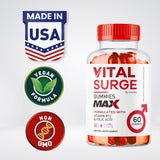 Vital Surge Gummies Max 60 Gummies | Vitamin B12 & Folic Acid Supplement | Organic Wellness Hub