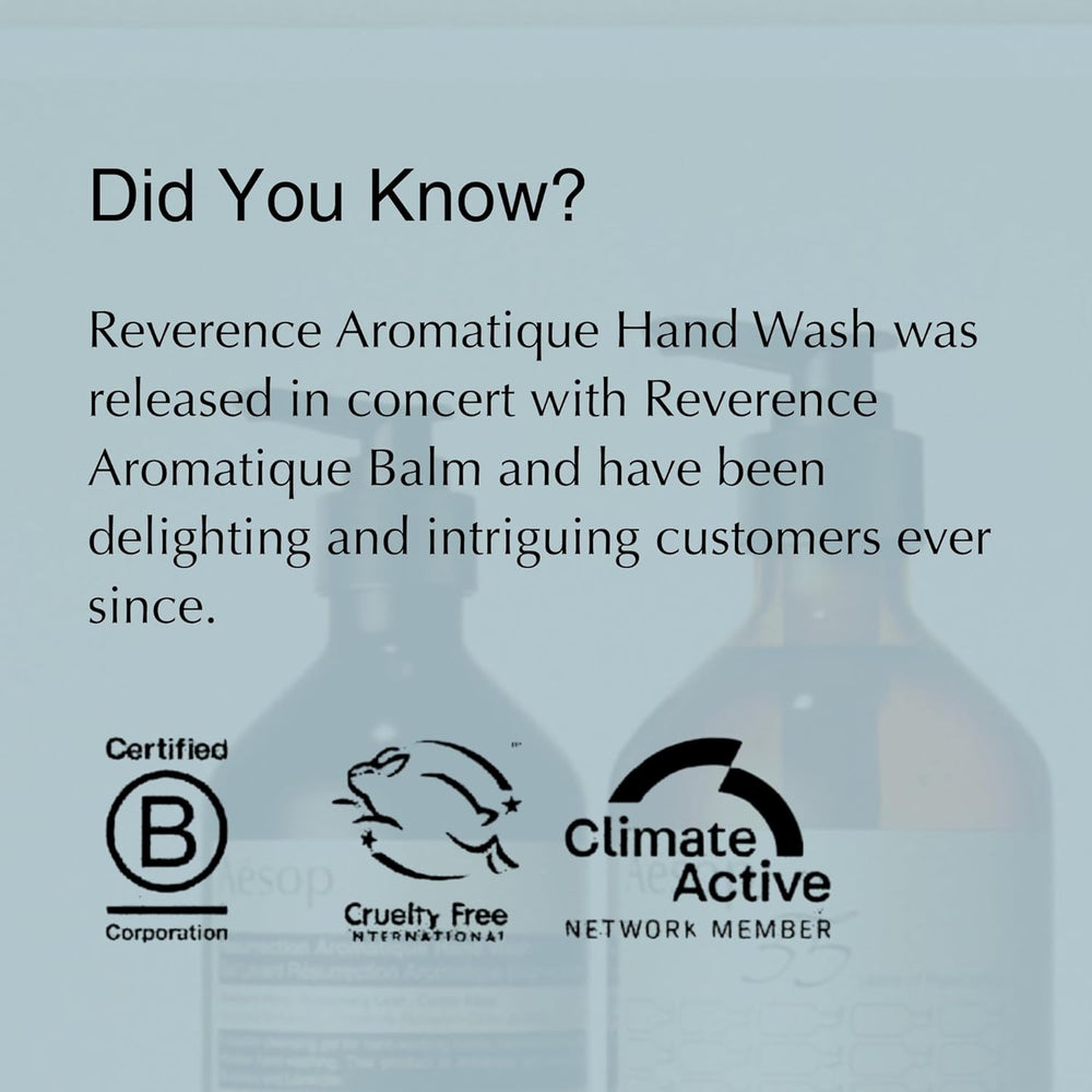 Aesop Reverence Aromatique Hand Wash 500ml | Authentic Hand Soap - Organic Wellness Hub USA
