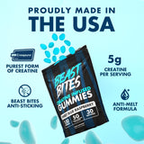 Beast Bites Creatine Infused Gummies — 5g Creapure® Per Serving | 150 Gummies | Sweet Blue Raspberry | Organic Wellness Hub