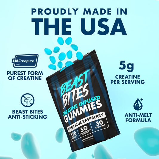 Beast Bites Creatine Gummies 3-Pack Bundle — 450 Gummies | 90 Servings | 5g Creapure® | Organic Wellness Hub