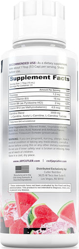 Cutler Carnitine 3000 Liquid 3-Pack | Sour Watermelon | 93 Servings | Lab Tested | Organic Wellness Hub