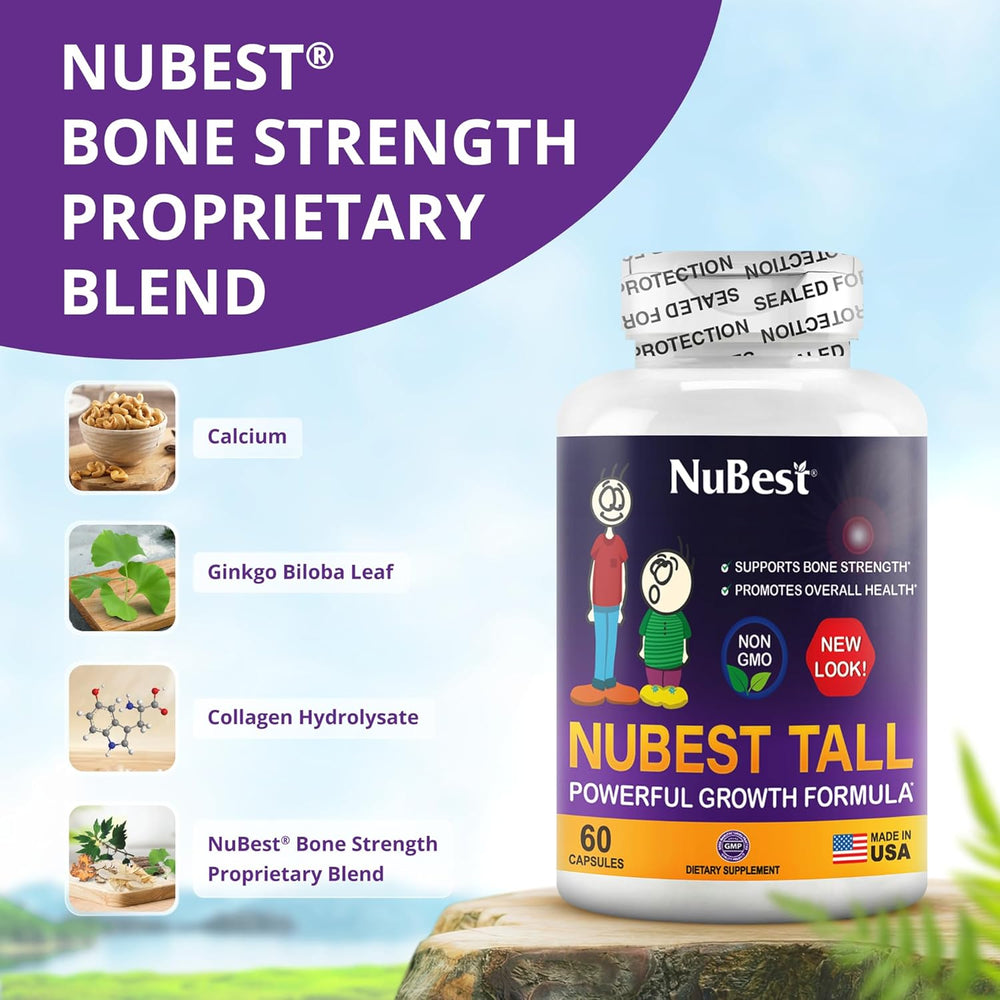 NuBest Tall Growth Formula Capsules - 60 Capsules | Bone Health & Daily Nutrition Support | Organic Wellness Hub