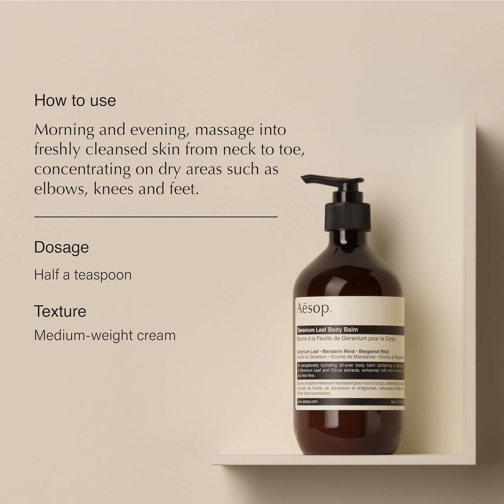 Aesop Geranium Leaf Body Balm 500ml | Authentic Skincare - Organic Wellness Hub USA