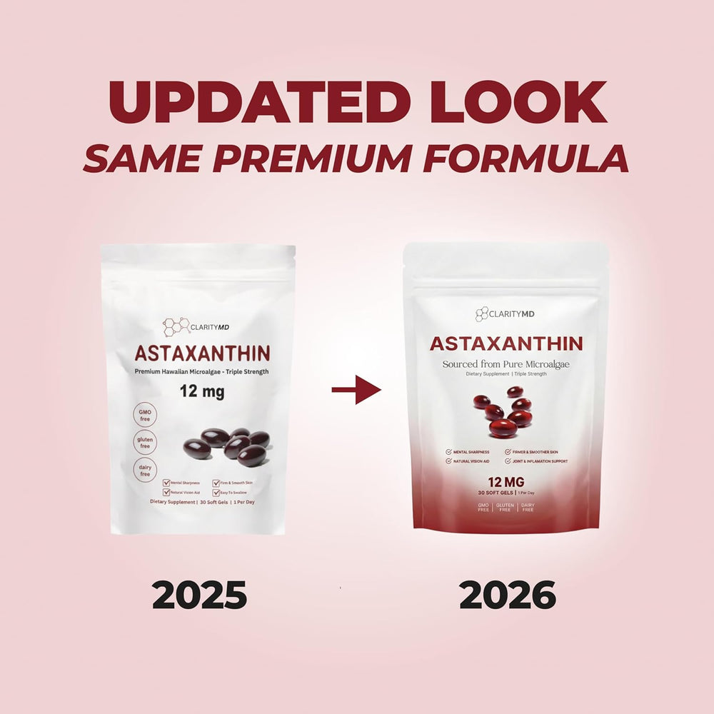 ClarityMD Astaxanthin 12mg Triple Strength - Antioxidant Support Softgels | Organic Wellness Hub