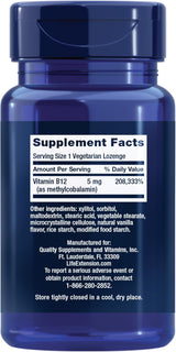 Life Extension Vitamin B12 Methylcobalamin 5mg - 60 Vegetarian Lozenges (Pack of 3) | Bioactive B12 Supplement - Organic Wellness Hub