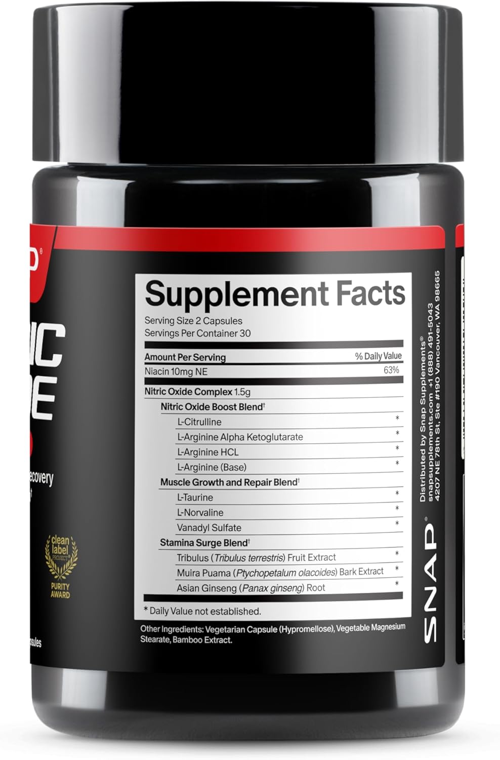 Nitric Oxide Booster Capsules 60 Count – Circulation, Performance & Recovery Support | Organic Wellness Hub