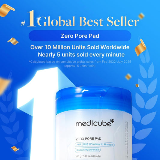 Medicube Zero Pore Pad - AHA BHA Exfoliating Toner Pads with Panthenol & Hyaluronate, 70 Pads | Organic Wellness Hub