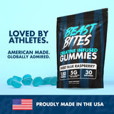 Beast Bites Creatine Infused Gummies — 5g Creapure® Per Serving | 150 Gummies | Sweet Blue Raspberry | Organic Wellness Hub