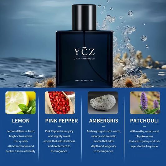 YCZ Marine Perfume 100ml for Men - Long Lasting Fresh Aquatic Eau de Parfum | Organic Wellness Hub