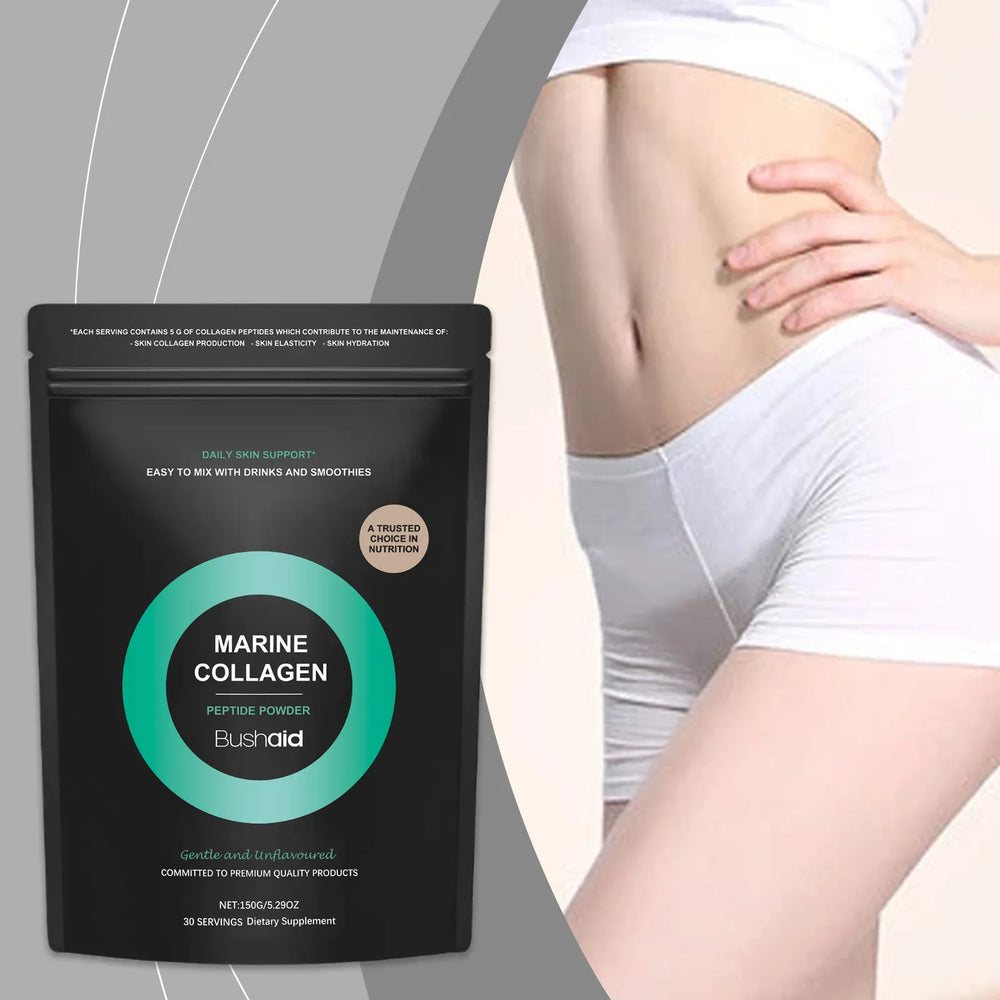 Bushaid Marine Collagen Peptide Powder 3-Pack Bundle | 450g | 90 Servings | Lab Tested | Best Value Skin Supplement — Organic Wellness Hub