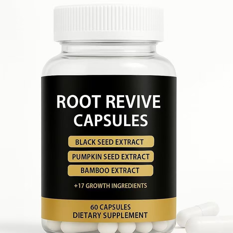 Root Revive Capsules - Hair Growth Support with Black Seed, Pumpkin Seed & Bamboo Extract (60ct) | Organic Wellness Hub