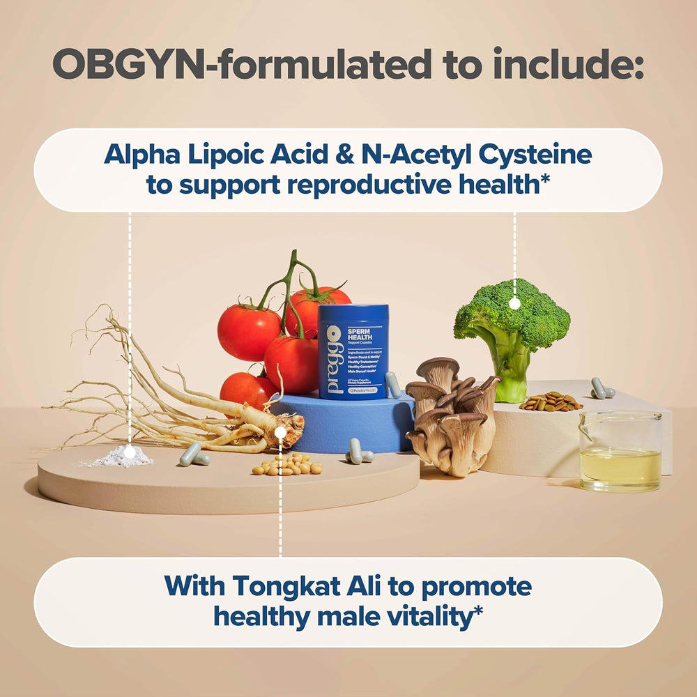 Preggo Sperm Health Support Capsules | 60 Vegan Capsules | Sperm Count, Motility & Testosterone | O Positiv Health | Organic Wellness Hub