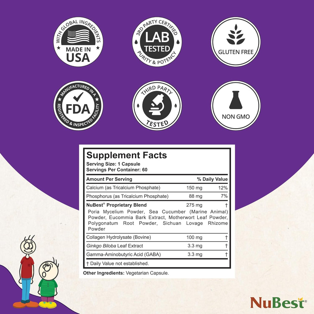 NuBest Tall Growth Formula Capsules 60 Count (3 Pack) | Bone Health & Daily Nutrition Support | Organic Wellness Hub