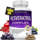Resveratrol Complex 1800mg Natural Antioxidant 90 Capsules (3 PCS Set) | Lab Tested & Quality Guaranteed | Organic Wellness Hub