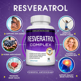 Resveratrol Complex 1800mg Natural Antioxidant 90 Capsules | Lab Tested & Quality Guaranteed | Organic Wellness Hub