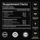 2 Pack Terra ELMNT Testosterone Support for Men – Ashwagandha, Pycnogenol, Tongkat Ali, Horny Goat Weed & Tribulus | 2 x 90 Capsules | 180 Caps Total | Natural Test Booster