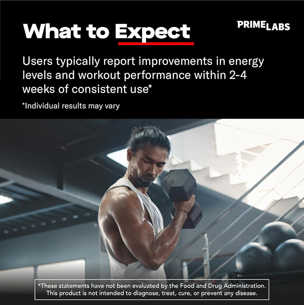 Prime Labs Prime Test Testosterone Booster for Men | Natural Stamina, Energy & Strength Supplement – 60 Caplets | Lab Tested | Organic Wellness Hub