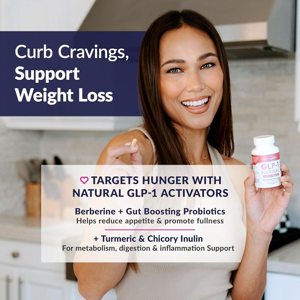SkinnyFit GLP-1 Natural Slimming Probiotic 3-Pack | Berberine Extract for Appetite Control, Cravings & Healthy Weight Management – 90 Capsules | Organic Wellness Hub
