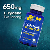 Natural Stacks Dopamine Brain Food™ 3-Pack Bundle – 650mg L-Tyrosine Nootropic | 3×60 Vegan Capsules | Focus, Mental Drive & Motivation | Organic Wellness Hub