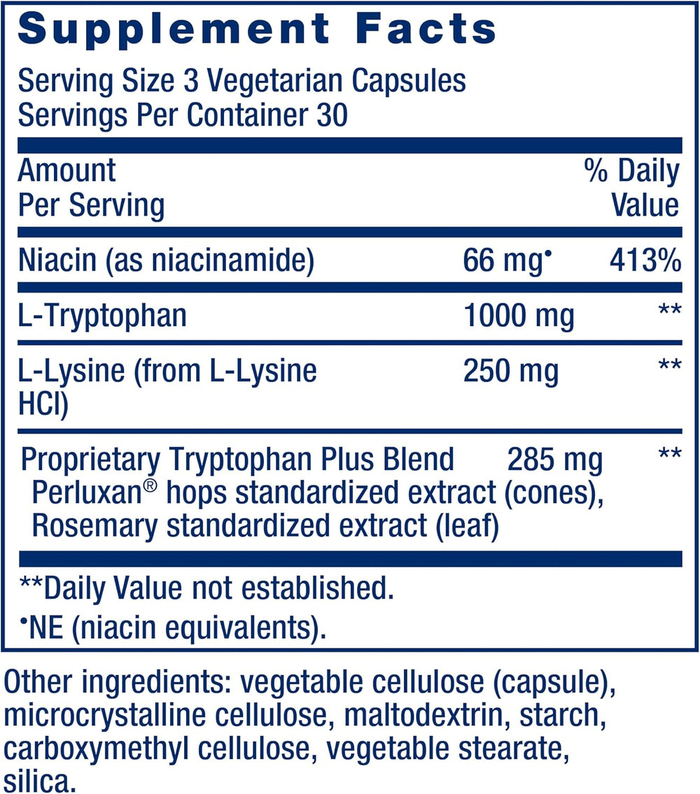 Optimized Tryptophan Plus 3-Pack (270 Capsules) - Sleep & Stress Support | Life Extension | Organic Wellness Hub