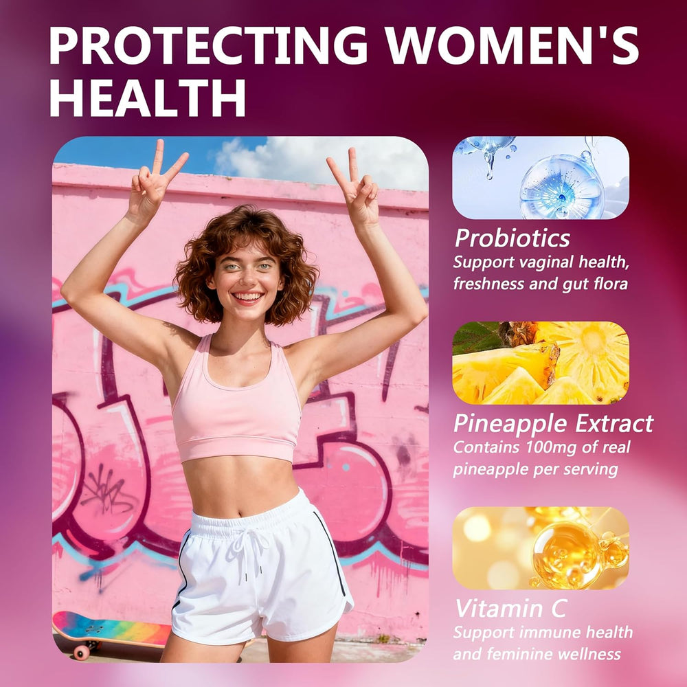 Feminine Balance Gummies | Yeast Balance, Gut Health, Flora Support & pH Harmony | 60 Gummies | Organic Wellness Hub