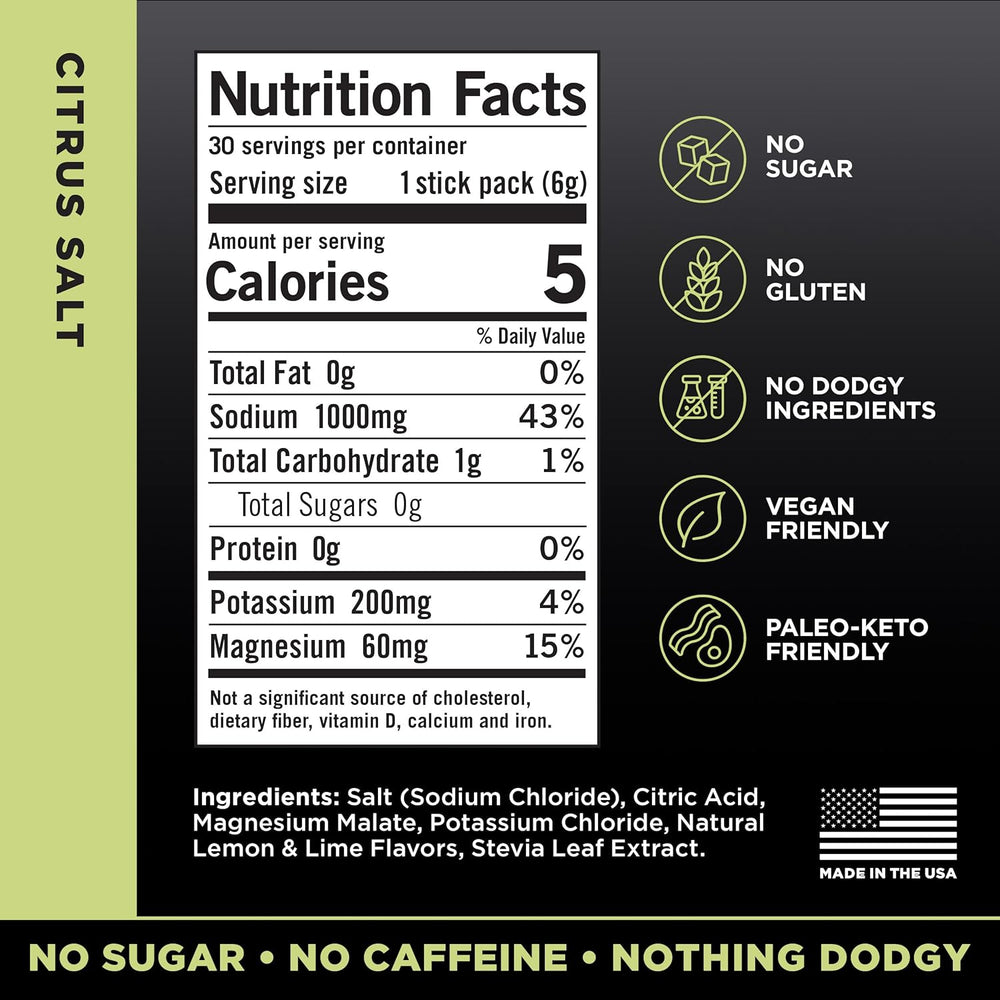LMNT Citrus Salt Electrolyte Drink Mix 30 Pack | Keto & Sugar-Free | Organic Wellness Hub