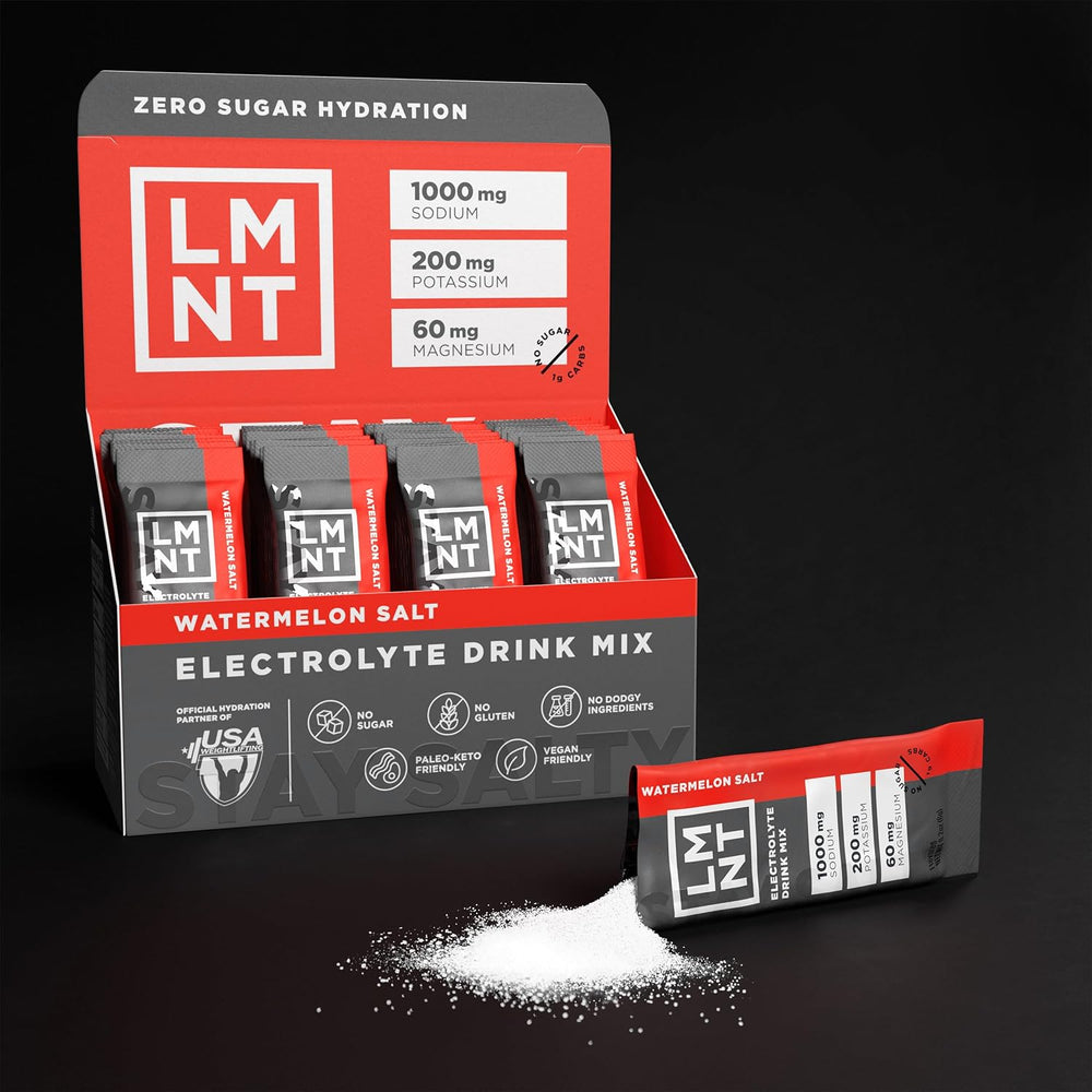 LMNT Electrolyte Drink Mix Watermelon Salt 30 Stick Packs | Sugar-Free Hydration Support | Organic Wellness Hub