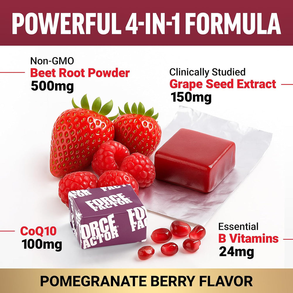 Force Factor Total Beets Ultimate Heart Health + Blood Pressure Support | 60 Soft Chews | Organic Wellness Hub
