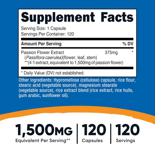 Nutricost Passion Flower Extract 1500mg (3 Pack) – 360 Capsules Total | Premium Herbal Supplement | Organic Wellness Hub