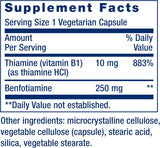 Life Extension Mega Benfotiamine 250mg, Fat & Water Soluble Vitamin B1, 120 Vegetarian Capsules - Organic Wellness Hub