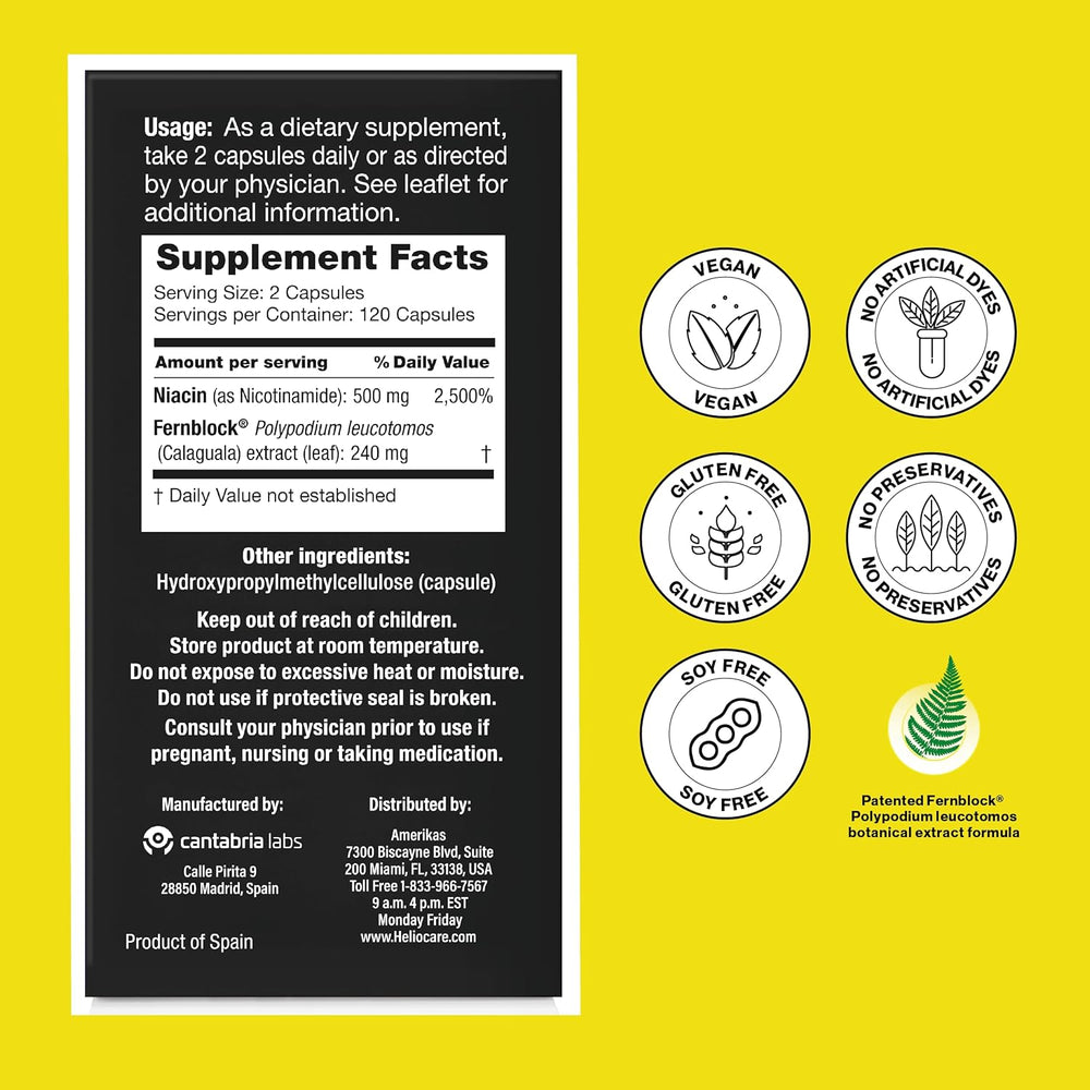 Heliocare Advanced with Nicotinamide B3 120 Vegan Capsules | Organic Wellness Hub