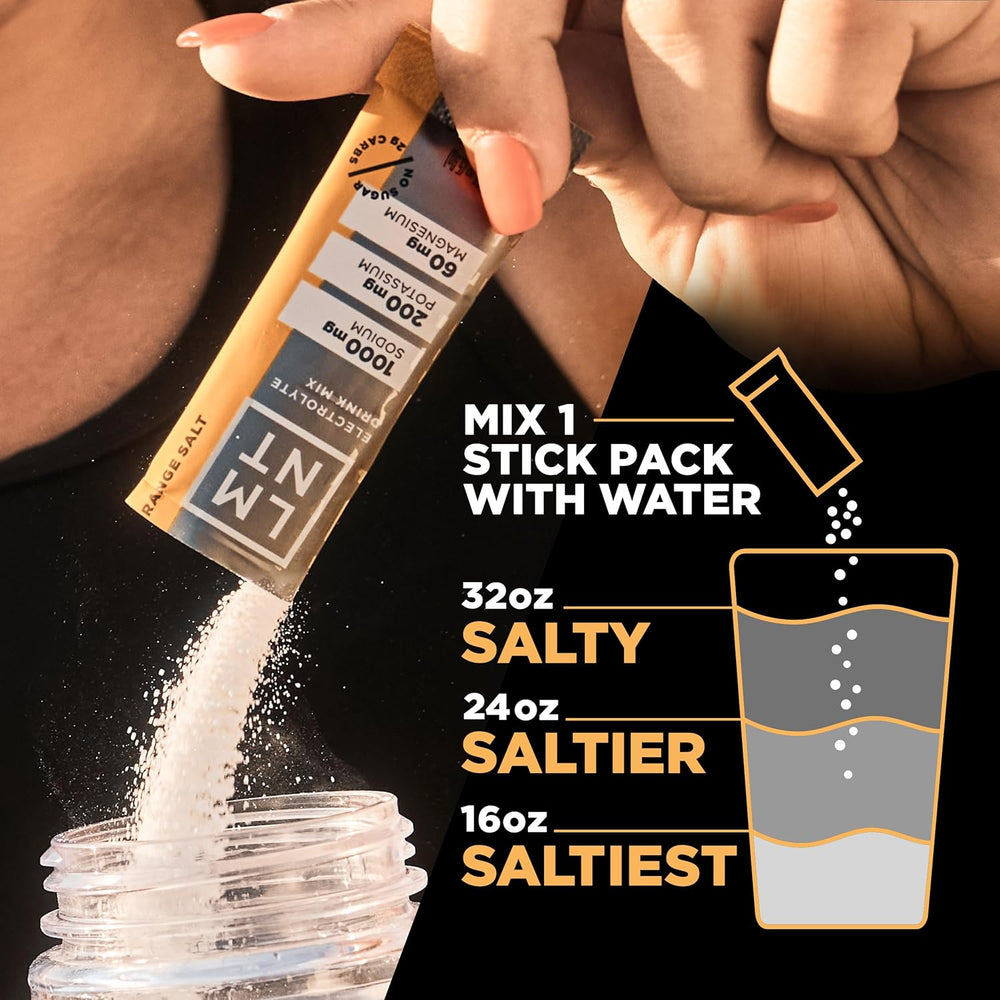 LMNT Orange Salt Electrolyte Drink Mix – 30 Stick Packs | 1000mg Sodium, Zero Sugar | Organic Wellness Hub