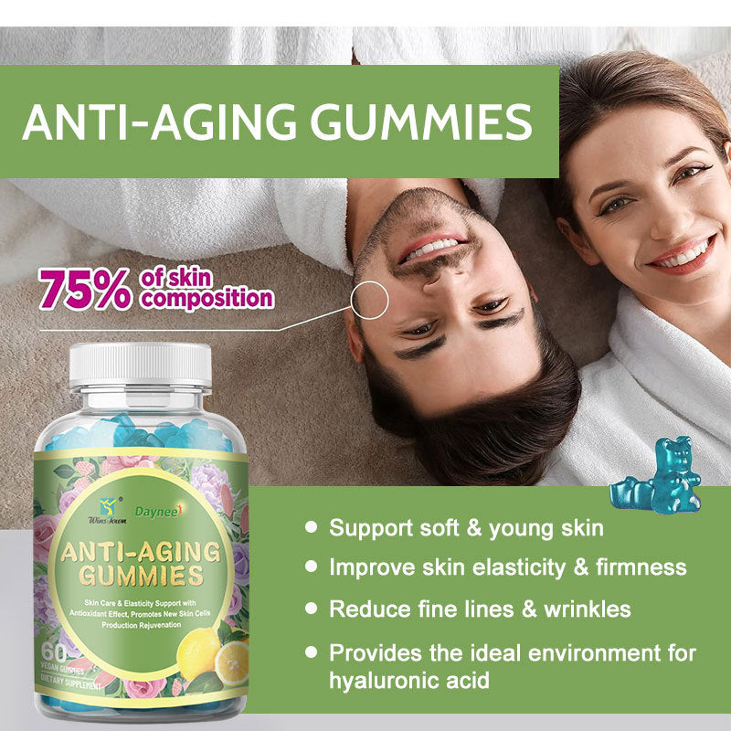 WinsJown Daynee Anti-Aging Gummies 60 Count | Vegan Skin Care Elasticity & Antioxidant Supplement - Lab Tested | Organic Wellness Hub