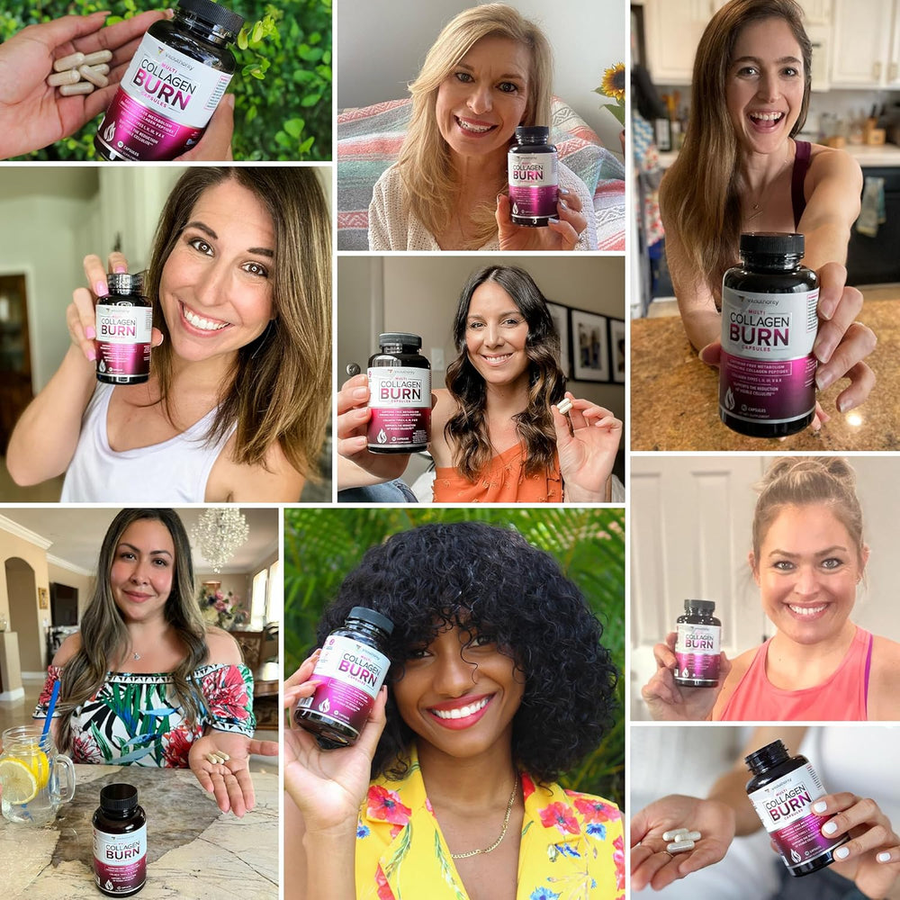Multi Collagen Burn Capsules 3-Pack (270 Capsules) – Caffeine-Free Metabolism Boost & Visible Cellulite Reduction | Organic Wellness Hub