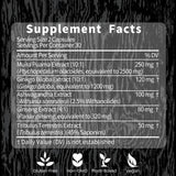 Potency Wood Male Vitality Supplement | Muira Puama, Ginkgo Biloba & Ginseng | 60 Vegetarian Capsules | Made in USA by YFSup