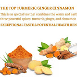 Premium Turmeric Ginger Cinnamon Tea Bags | 120 Bags 2g Each | 100% Natural and Pure | No Additives | Sugar Free | Soy Free | Gluten Free | Non GMO | Vegan | Handmade 240g