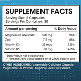 Magnesium Glycinate Zinc with Vitamin D3 & B6 - 60 Capsules | Organic Wellness Hub