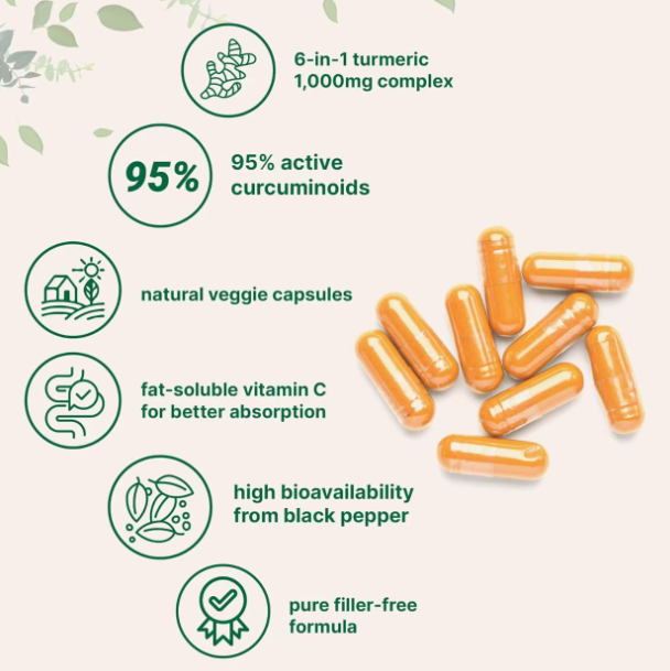 Pure Turmeric Curcumin 95 1000mg - Lab Tested & Bioavailable | Organic Wellness Hub