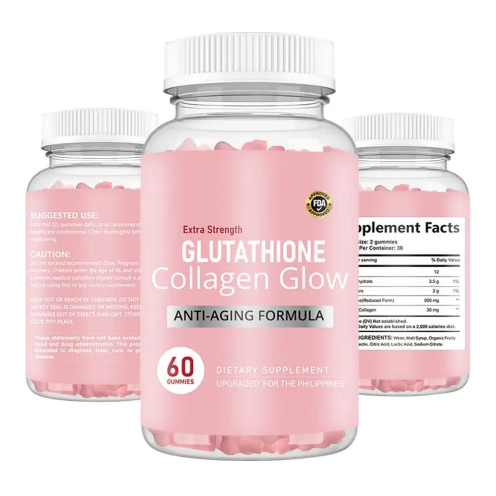 Extra Strength Glutathione Collagen Glow Gummies | Anti-Aging Formula | 60 Gummies | FDA Approved | Lab Tested | Skin Brightening | Organic Wellness Hub