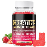 Creatine Monohydrate Gummies 5000mg Strawberry Flavor Sugar Free Gluten Free 90 Gummies Sports Supplement Organic Wellness Hub