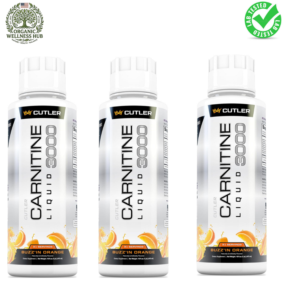 Cutler Carnitine 3000 Liquid 3-Pack | Buzz'in Orange | 93 Servings | Lab Tested | Organic Wellness Hub

