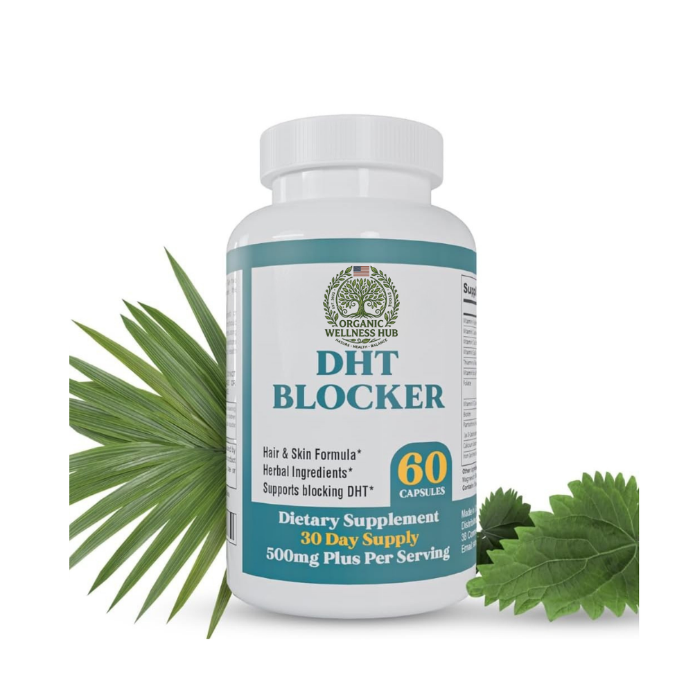 DHT Blocker Hair & Skin Formula 60 Capsules | Herbal Hair Support Supplement | Lab Tested | Organic Wellness Hub