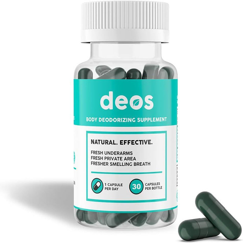 Deos Body Deodorizing Supplement (60 Capsules) - Natural Body Odor Control | Organic Wellness Hub