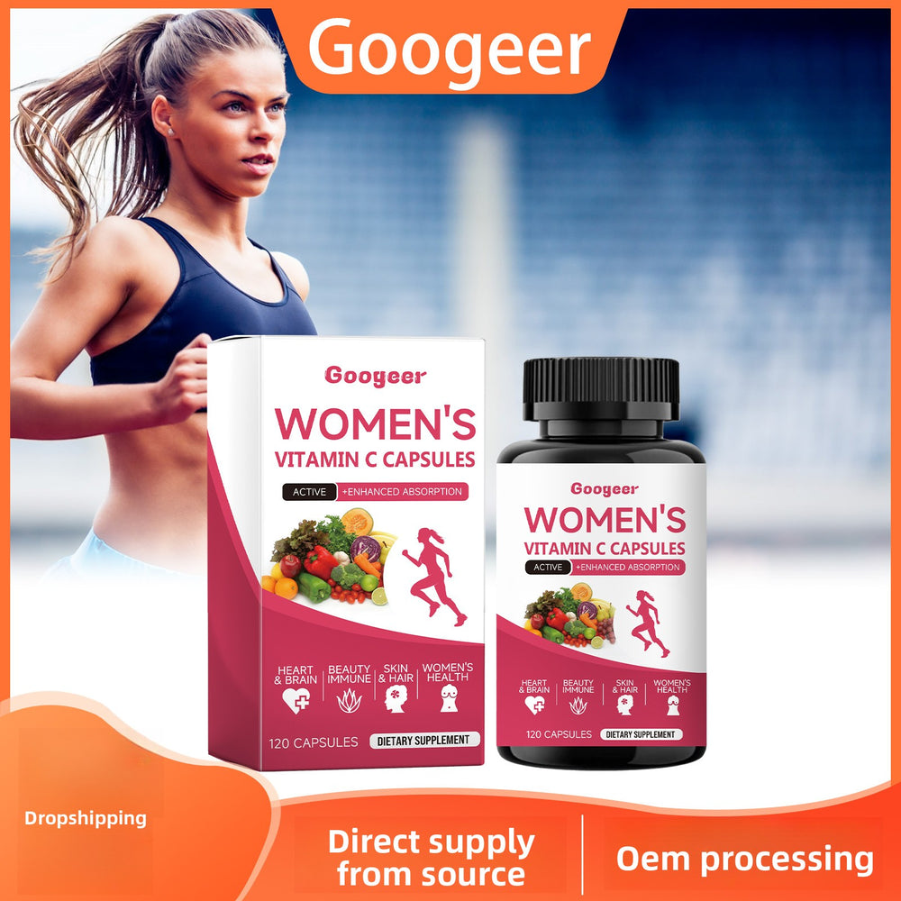 Googeer Women's Vitamin C Capsules 120ct - Heart, Skin, Hair & Immune Support | Organic Wellness Hub